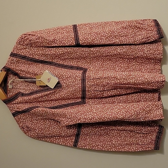 NWT Faherty Aurora Leaf Print Top Blouse Size S - Picture 4 of 12